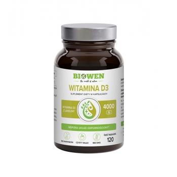Witamina D3 4000ui z Lanoliny 120 kaps Biowen
